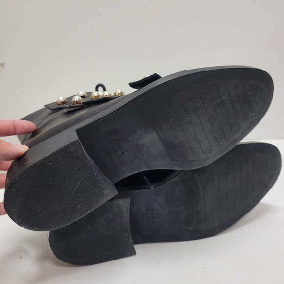 Bloggers Fav Zara Pearl Moto Biker Boots - Picture 8 of 15